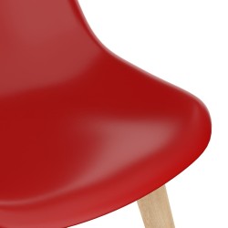 Chaises à manger lot de 6 rouge plastique 