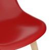 Chaises à manger lot de 6 rouge plastique 