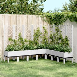 Jardinière avec treillis blanc 200x160x142 cm PP 