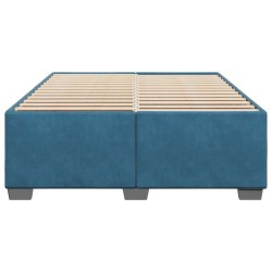 Cadre de lit sans matelas bleu 160x200 cm velours 
