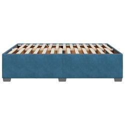 Cadre de lit sans matelas bleu 160x200 cm velours 