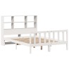 Lit bibliothèque sans matelas blanc 120x190 cm bois pin massif 