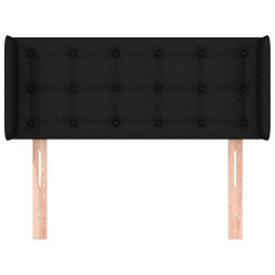 Tête de lit avec oreilles Noir 93x16x78/88 cm Tissu 
