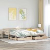 Lit de jour avec tiroirs sans matelas 90x200 cm bois massif 