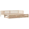 Lit de jour avec tiroirs sans matelas 90x200 cm bois massif 