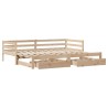 Lit de jour avec tiroirs sans matelas 90x200 cm bois massif 
