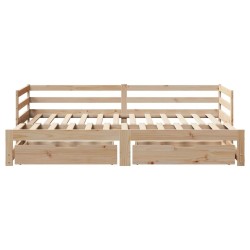 Lit de jour avec tiroirs sans matelas 90x200 cm bois massif 