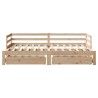 Lit de jour avec tiroirs sans matelas 90x200 cm bois massif 