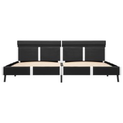 Cadre de lit avec LED sans matelas Gris Similicuir 180x200 cm 