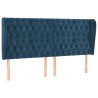Tête de lit avec oreilles Bleu foncé 183x23x118/128 cm Velours 