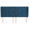 Tête de lit avec oreilles Bleu foncé 183x23x118/128 cm Velours 