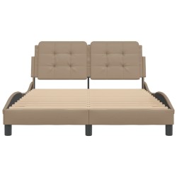 Cadre de lit sans matelas cappuccino 140x200 cm similicuir 