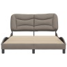 Cadre de lit sans matelas taupe 140x190 cm tissu 