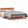 Cadre de lit sans matelas cire marron 120x190cm bois pin massif 