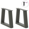 Pieds de table basse en forme de V, 2 pièces, anthracite, 40 x (30-31,3) cm, acier 