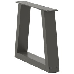 Pieds de table basse en forme de V, 2 pièces, anthracite, 40 x (30-31,3) cm, acier 