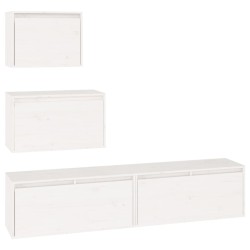 Meubles TV 4 pcs Blanc Bois massif de pin 