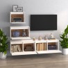 Meubles TV 4 pcs Blanc Bois massif de pin 