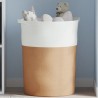 Panier de rangement marron et blanc Ø49x65 cm coton 