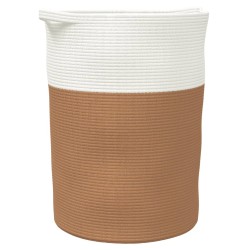 Panier de rangement marron et blanc Ø49x65 cm coton 
