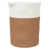 Panier de rangement marron et blanc Ø49x65 cm coton 