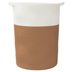 Panier de rangement marron et blanc Ø49x65 cm coton 