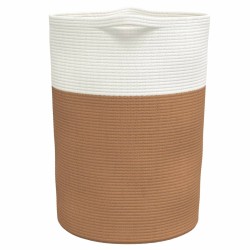 Panier de rangement marron et blanc Ø49x65 cm coton 