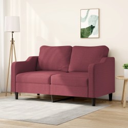 Canapé à 2 places Rouge bordeaux 140 cm Tissu 