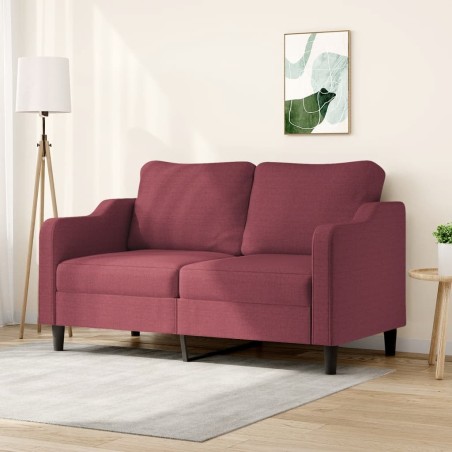 Canapé à 2 places Rouge bordeaux 140 cm Tissu 
