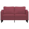 Canapé à 2 places Rouge bordeaux 140 cm Tissu 