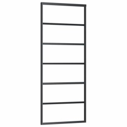 Porte coulissante kit de quincaillerie noir 76x205 cm verre ESG 