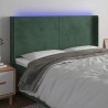 Tête de lit à LED Vert foncé 183x16x118/128 cm Velours 
