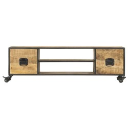 Meuble TV 130x30x39 cm Bois massif de manguier 