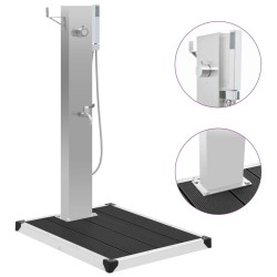 Douche d'extérieur avec receveur de douche WPC Acier inoxydable 