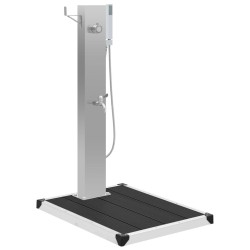 Douche d'extérieur avec receveur de douche WPC Acier inoxydable 