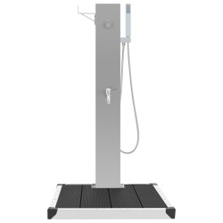 Douche d'extérieur avec receveur de douche WPC Acier inoxydable 