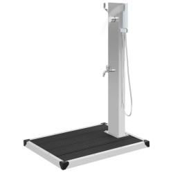 Douche d'extérieur avec receveur de douche WPC Acier inoxydable 