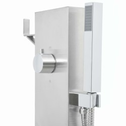 Douche d'extérieur avec receveur de douche WPC Acier inoxydable 