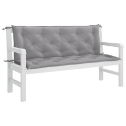 Coussin de banc de jardin gris 150x(50+50)x7 cm tissu oxford 