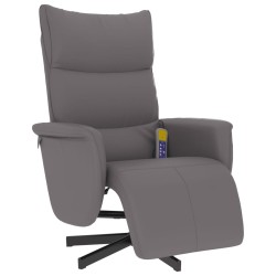 Fauteuil inclinable de massage repose-pieds gris similicuir 