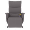 Fauteuil inclinable de massage repose-pieds gris similicuir 