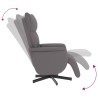 Fauteuil inclinable de massage repose-pieds gris similicuir 