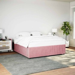 Cadre de lit sans matelas rose 200x200 cm velours 