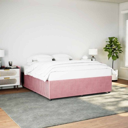 Cadre de lit sans matelas rose 200x200 cm velours 