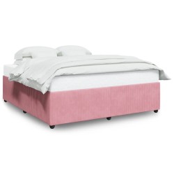Cadre de lit sans matelas rose 200x200 cm velours 