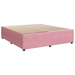 Cadre de lit sans matelas rose 200x200 cm velours 