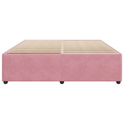 Cadre de lit sans matelas rose 200x200 cm velours 