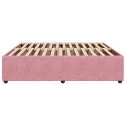 Cadre de lit sans matelas rose 200x200 cm velours 