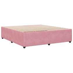 Cadre de lit sans matelas rose 200x200 cm velours 