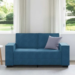 Canapé à 2 places Bleu 120 cm Velours 
